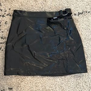 Vegan leather mini skirt